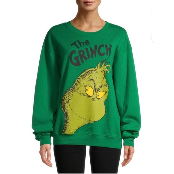 Dr. Seuss Sweaters - NWT! The Grinch Junior Holiday sweatshirt in exotic green size XL(15-17)